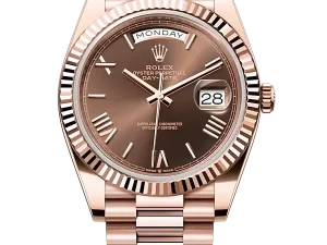 Rolex Day-Date 40mm Everose Gold 228235 Chocolate Roman President Chronologie