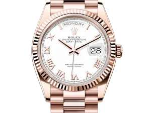Rolex Day-Date 36 Rose Gold 128235 White Roman President Chronologie
